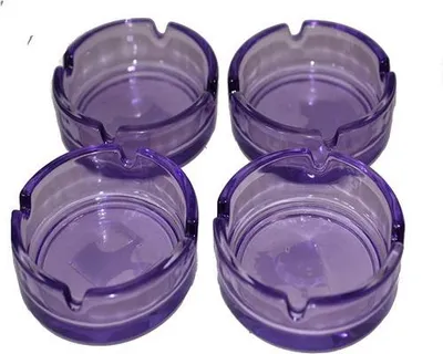 Produktbild von 4 Stück Glasaschenbecher Glas Aschenbecher Ø 10,5 cm Rund Stapelbar Lila