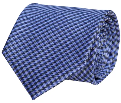 Produktbild von Fabio Farini - 1 Stück karierte Herren Schlips - Krawatte in 6cm oder 8cm Breite Breit (8cm), Dunkelblau/Hellblau/Grau