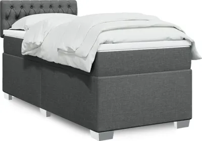 Produktbild von Boxspringbett mit Matratze Dunkelgrau 90x190 cm Stoff, Klassische Betten 2024 Neu