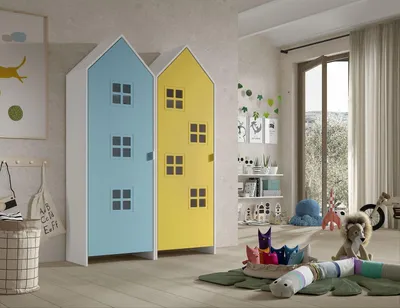 Schrank Casami Bruges 37 x 115,2 x 171,3 cm MDF Blau Gelb