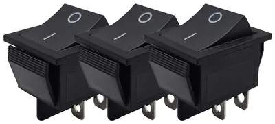 Produktbild von ProRide Wippschalter ON/OFF 2-polig 30 x 22 mm Schwarz - 3 Stück