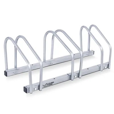 Produktbild von CCLIFE Fahrradständer Boden für 3 Fahrräder mit Reifenbreiten bis 65 mm Eisen Fahrradhalter 71 x 32 x 26 cm