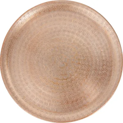 Produktbild von Orientalisches Tablett aus Aluminium Jinan 30cm | Marokkanisches Teetablett in der Farbe Gold | Orient Goldtablett Ramadan Deko | Orientalische Dekoration auf dem gedeckten Tisch
