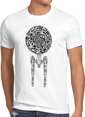 Produktbild von style3 Spaceship II Herren T-Shirt trek trekkie star, Größe:5XL, Farbe:Weiß