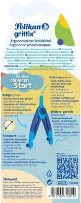 Produktbild von Zirkel griffix 15,5cm blau Packung mit 4 Stück