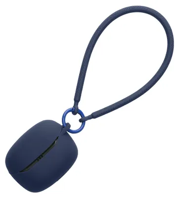 Produktbild von kwmobile Hülle kompatibel mit JBL Tune Beam 2 Kopfhörer - Silikon Schutzhülle Etui Case Cover - mit Handschlaufe Dunkelblau