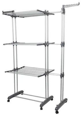Immagine prodotto di Stendibiancheria, regolabile in altezza, design salvaspazio, GRIGIO