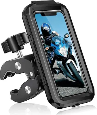 Produktbild von Halterung für Smartphones am Fahrrad – Wasserdichte Handyhalterung für Lenker oder Rahmen – Fahrradtasche – Schwarz, L