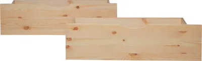 Produktbild von Homestyle4u Bettkasten Aufbewahrung mit Rollen Holz Natur 2er Set Bett Schublade Schubkästen 2 Stück