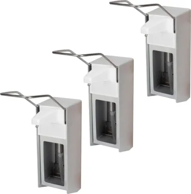Produktbild von 3 Seifenspender Alu 1000 ml Euronorm - langer Hebel - Alufront - Edelstahlpumpe