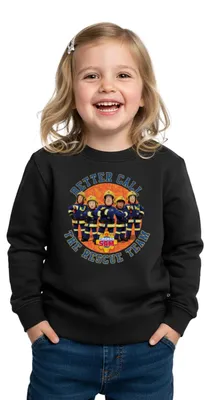 Produktbild von Spreadshirt Feuerwehrmann Sam™ Better Call The Rescue Team Kinder Premium Pullover, 122/128 (6 Jahre), Schwarz