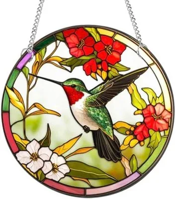 Produktbild von Bunte Acryl Vogel Dekoration für Fenster