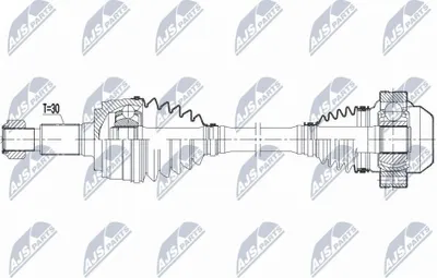 Produktbild von NTY NPW-PS-005 Antriebswelle Vorne Links Vorne Rechts für PORSCHE Cayenne (92A)