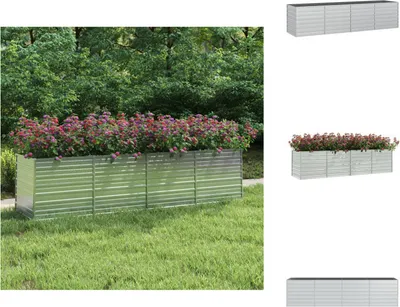 Obrázek produktu pro vidaXL Vyvýšený zahradní záhon 320x80x77 cm Pozinkovaná ocel stříbrná - Květináče a květináče