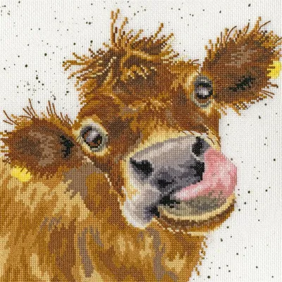 Produktbild von Bothy Threads Kreuzstich-Set "Moo", 26x26cm, XHD48, Zählmuster
