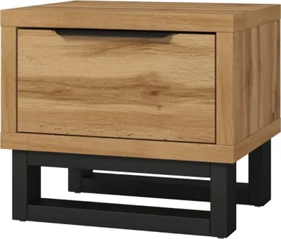 Zdjęcie produktu dla Szafka nocna Halle 22 55 cm – nowoczesna szafka z szufladą w kolorze dąb wotan