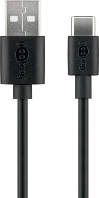 Productafbeelding van USB-C oplaad- en synchronisatiekabel voor alle apparaten met een USB-C aansluiting, 3 meter, zwart