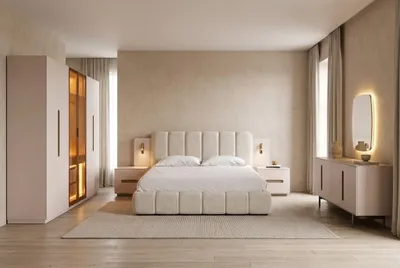 Produktbild von s Schlafzimmer Set: Bett Schrank Nachttische und Spiegel