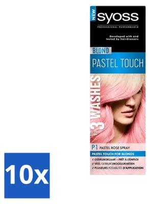 Productafbeelding van 10 x Syoss Color Blond Pastel Touch P1 haarverf spuit, pastelroze - voordeelverpakking - 10 stuks