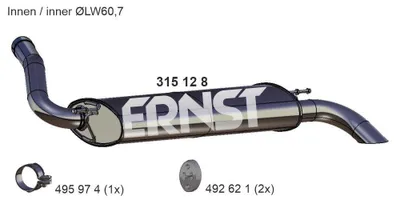 Produktbild von ERNST 315128 Endschalldämpfer für FORD C-Max II (DXA/CB7, DXA/CEU) Auspuff