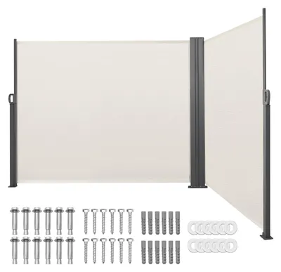 Zdjęcie produktu dla SucceBuy
Rozsuwana markiza boczna 180 x 600 cm, wykonana z tkaniny poliestrowej o gramaturze 180 g/m², idealna jako markiza ścienna, zapewniająca ochronę przed wiatrem i słońcem, osłonę przed wzrokiem osób postronnych oraz jako element dzielący przestrzeń w ogrodzie, na balkonie, przy basenie i na tarasie, w kolorze beżowym.