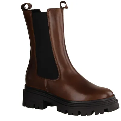 Produktbild von Tamaris 25498-27 Damenstiefelette, Leder, Cognac, Schlupfstiefelette, NEU - Damenschuhe Modische Stiefelette / Boots, Braun, leder, absatzhöhe: 25 mm