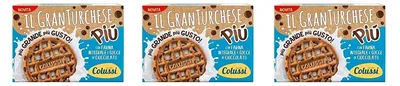 Produktbild von 3x Colussi Granturchese Più Biscotti Con Farina Integrale e Gocce di Cioccolato mit Vollkornmehl und Schokoladenstückchen Kekse cookie Kleingebäck 600g