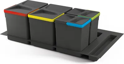 Produktbild von Emuca Behälterset Mit Recyclingbasis Für Küchenschublade Schwarz  Schwarz One Size
