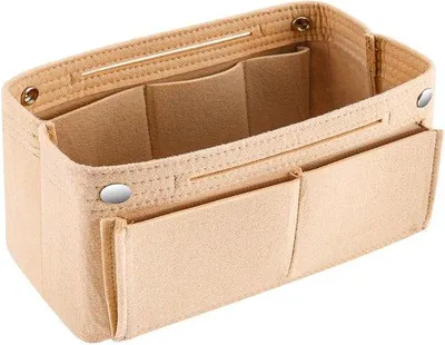 Obrázok produktu pre Bežový organizér do kabelky z filcu, 24 x 15 x 8 cm, s vnútornými priehradkami