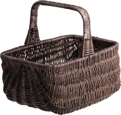 Obrázek produktu pro Proutěný nákupní koš Proutěný koš s rukojetí Úložný koš Lehký piknikový koš Dárkový koš Prázdný