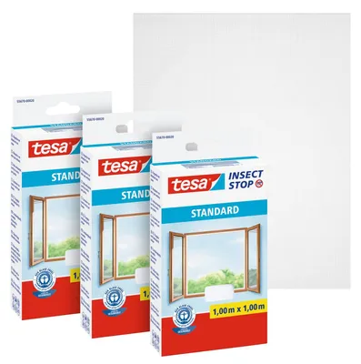 Image de tesa INSECT STOP, moustiquaire adhésive - 3 pièces, 100 cm x 100 cm - Blanc