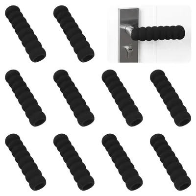 Image de Solidchoice - 10 protections en mousse pour poignées de porte - Noir