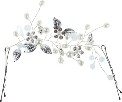 Produktbild von Silberhochzeit Kristall Haar Reben Blume, Hochzeit Haarschmuck für die Braut, Silber Kristall Kopfschmuck Blatt Braut Haarschmuck, Perlen Strass Kristall für Damen Mädchen, (Silber)