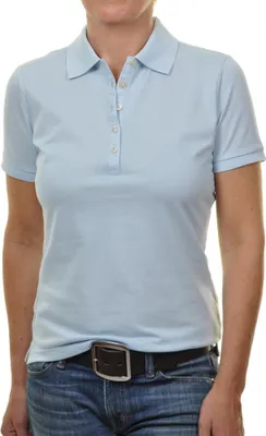 Produktbild von RAGWOMAN Damen Poloshirt Kurzarm Baumwollmix Piqué Hellblau 3XL