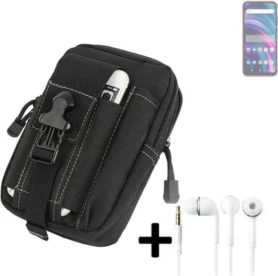 Produktbild von K-S-Trade Gürteltache + Kopfhörer kompatibel mit BLU G51 Gürtel Tasche Holster Schutz Hülle Handy Hülle  schwarz inkl. Extrafächer