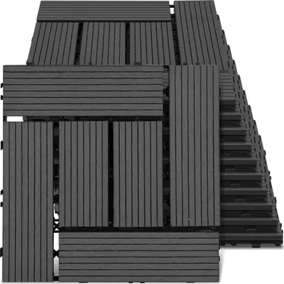 Obrázek produktu pro Terasové dlaždice Peviasot WPC, 30 × 30 cm, výhodná sada 99 kusů na 9 m², pro podlahovou krytinu na zahradu a balkon s odvodněním a zámkovým systémem