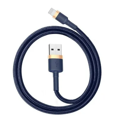 Produktbild von Baseus CALKLF-CV3, 2 m, USB A, Lightning, Männlich, Männlich, Blau, Gold