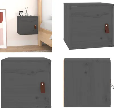Immagine prodotto di vidaXL Armadio a muro grigio 31,5x30x30 cm in pino massiccio - Armadio a muro - Armadio a muro - Armadio a muro in legno massiccio