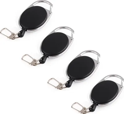Obrázok produktu pre balenie 4 kľúčov yoyo so 60 cm lanom - ID karta yoyo - 6,5 x 3,5 cm výsuvný krúžok na kľúče - karabína na nohavice - držiak na ID kartu yoyo - výsuvný klip na kartu - retiazka na kľúče