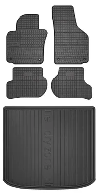 Productafbeelding van Rubberen automatten + kofferbakmat voor Seat Toledo III 2004-2009 (MPV) – 5-delig, zwart, op maat – Wielganizator SolidPRO
