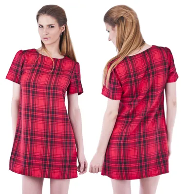 Produktbild von John Zack Minikleid rot-schwarz kariert XL
