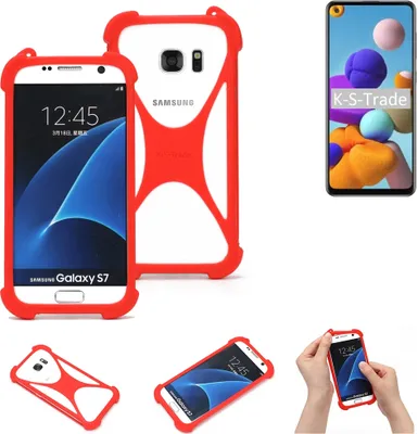 Produktbild von K-S-Trade Handy-Hülle kompatibel mit Samsung Galaxy A21s Schutz-Hülle Bumper Silikon Schutz Hülle Cover Case Silikoncase Silikonbumper TPU Softcase