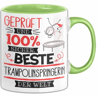 Produktbild von Beste Trampolinspringerin Der Welt Tasse Geschenk für Eine Trampolinspringerin  Und Sicher Geschenkidee Geburtstag Weihnachten (Grün)
