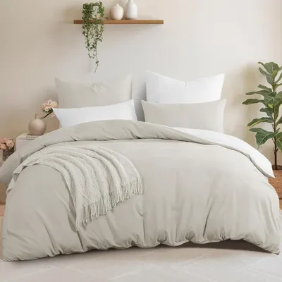Productafbeelding van Bettovertrek 240x260, omkeerbaar, beige/wit