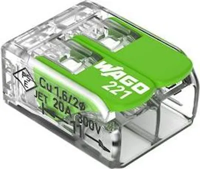 Image de Borne Wago 2 Entrées Connecteur Rapide à Levier Pour 2 Fils - Wago
