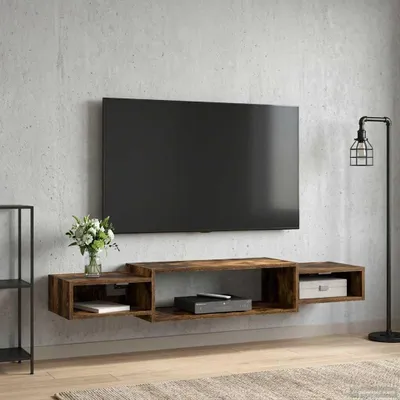 Productafbeelding van Maison Exclusive - Wandgemonteerde TV-kast, wandbevestiging, gerookt eikenhout