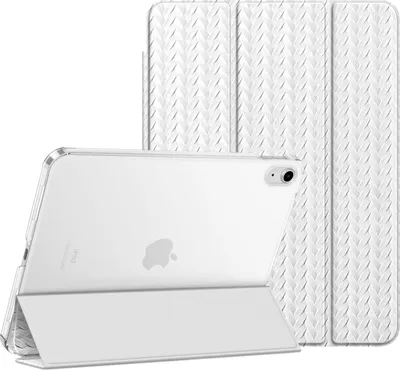 Produktbild von Fintie Hülle für iPad 11. Generation 2025 11 Zoll (A16), iPad 10. Generation 10.9 Zoll 2022 - Ultradünn Schutzhülle mit transparenter Rückseite Abdeckung Case Cover, Auto Schlaf/Wach, Geflocht Silber