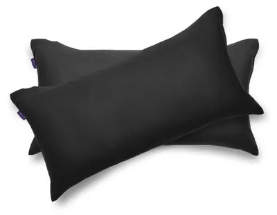 Produktbild von Brielle 2er Set 100% Baumwolle Biber Kissenbezüge mit verdecktem Reißverschluss 40 x 80 Schwarz