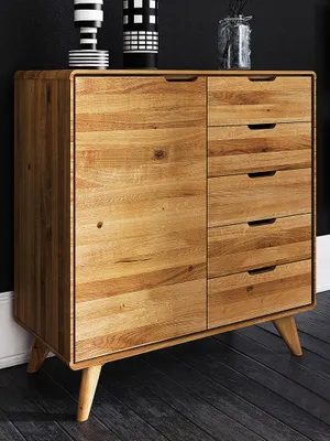 Produktbild von Kommode Timaru 07 Wildeiche massiv geölt - Abmessungen: 92 x 90 x 40 cm (H x B x T)