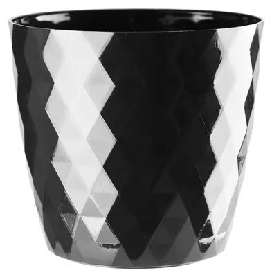 Obrázek produktu pro Plastový květináč černý 18 cm křišťál